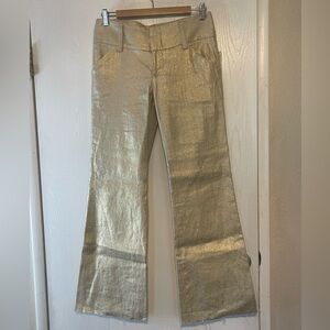 NWT Alice + Olivia Metallic Gold Pants